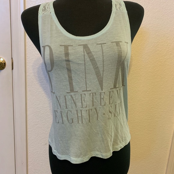 PINK Victoria's Secret Tops - Victoria’s Secret Pink Tank Top Lace Trim